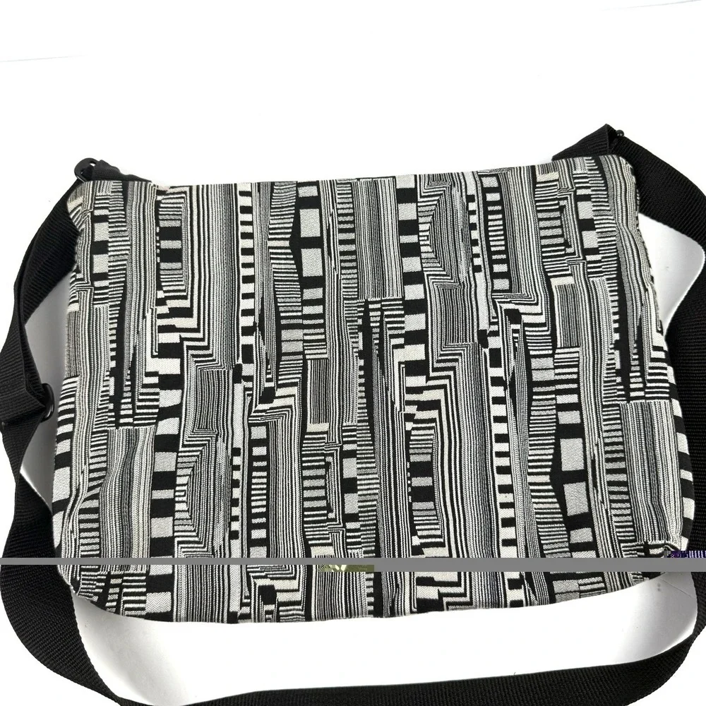 Maruca Messenger Bag Optic Beat Black Tapestry Handbag Handmade Colorado USA